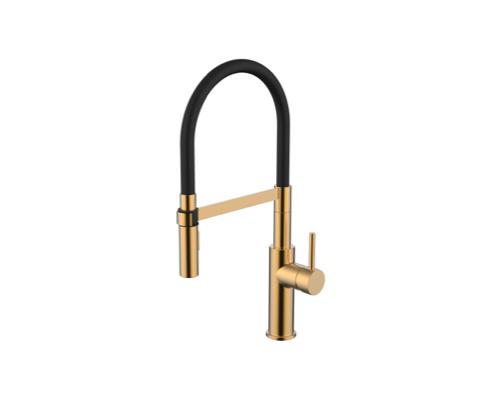 Perno Pull-down Kitchen Sink Mixer Brushed Brass