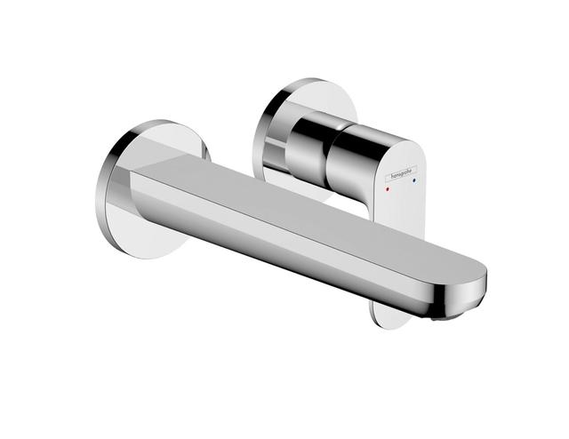 Rebris S 2-hole wall-mounted basin mixer 20.5cm LF